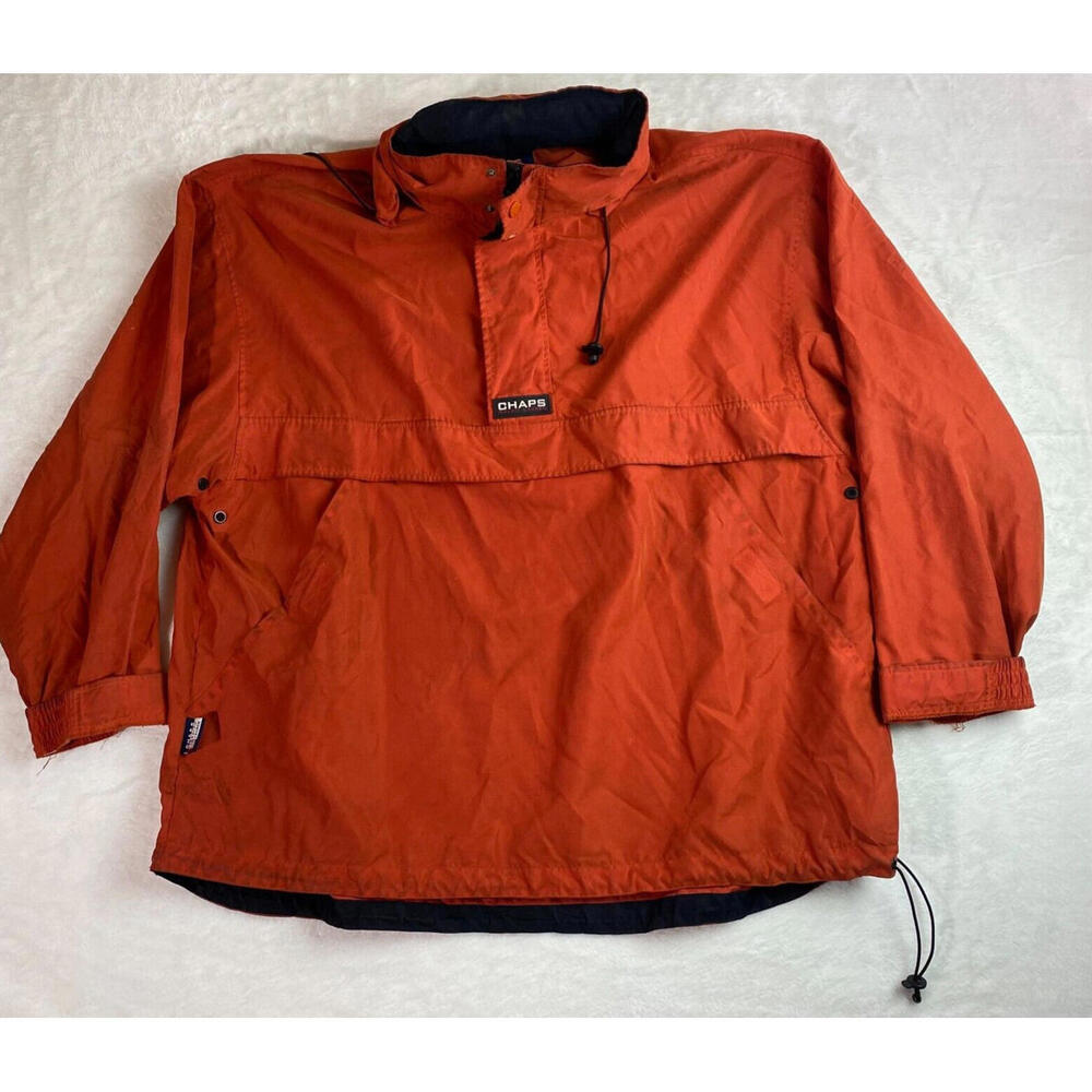Vintage‎ Chaps Ralph Lauren Packable Hood Windbreaker Jacket Orange Size 2XL